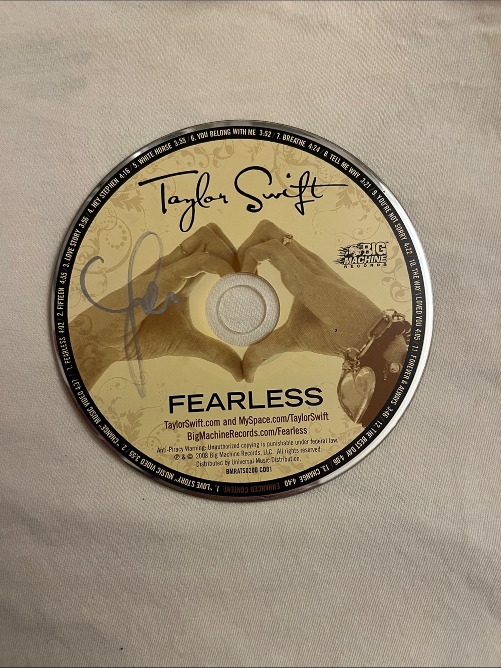 sighed taylor swift fearless CD